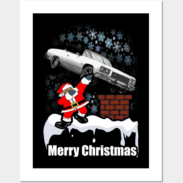 Dabbing Santa Clause Merry Impala Vert Donk Snowing Christmas Wall Art by Black Ice Design